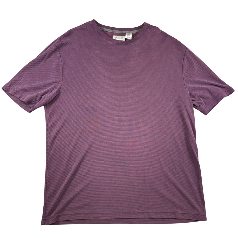 Concepts by Claiborne Mens XXL Plum Purple Micro Ribbed Modal Blend T-Shirt